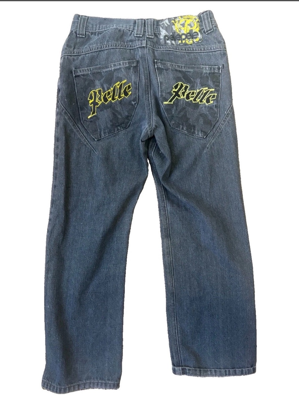 Pelle Pelle Embroidered y2k Stich Baggy Black Stitch Denim Jeans Boy’s 12